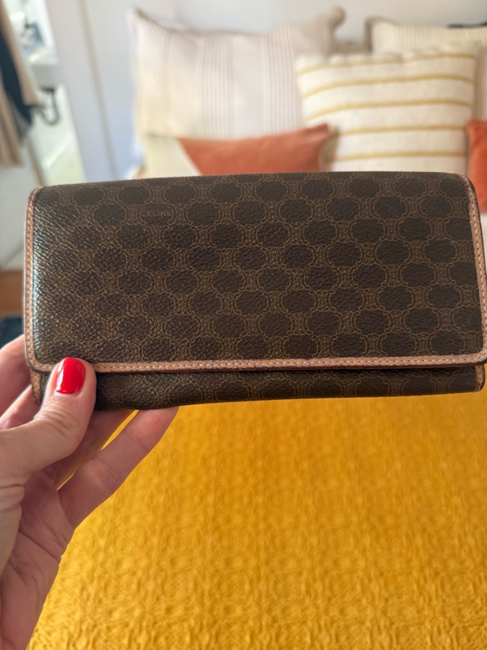 Vintage Céline Macadam Long Wallet / Checkbook Wallet